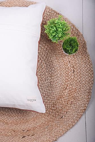 Trade Star Decorative Couch Throw Pillow Case Modern Handmade Bed Decor Cushioncase Authentic Square Pillowsham Indian Sofa Cushion Cover for Living Room Decor (Rust (Phoenix), 18 X 18 Inch) - Image 4