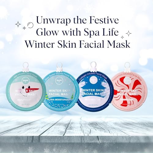 SpaLife Beauty Winter Skin Christmas Face Mask Bundle | Korean Facial Masks | Hydrating, Moisturizing and Firming Sheet Mask Set | Christmas Ideas for Women | 12 Pack - Image 2