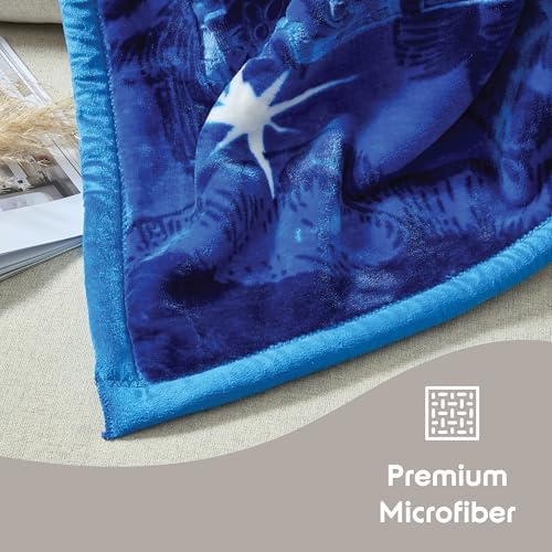 Nestl Korean Mink Blanket Queen Size - 9 Lbs Velvet Fleece Korean Blanket - 2 Ply Warm & Thick Winter Blanket - Wrinkle & Fade Resistant - 79 x 94 Inches (Blue) - Image 2