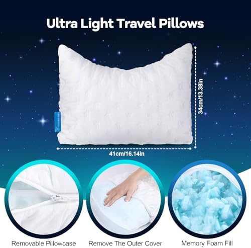 KUCEY Cooling Side Sleeper Pillow for Neck and Shoulder Pain, Luxury Shredded Memory Foam Curved Bed Pillows for Sleeping Set of 1- Adjustable Travel Pillow Size- Washable Cover Crescent White - Image 3