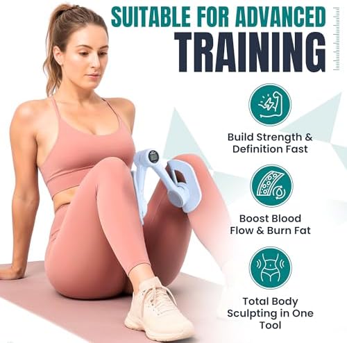 Smart Thigh Master | Rotatable Pelvic Floor Exercise Devices for Women and Men with Auto-Counter Display | Inner Thigh Exerciser for Women, Kegel Trainer for Butt, Arm & Leg Workouts - Image 4
