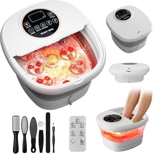 Electric Pedicure Foot Spa with Bubble and Heat,Collapsible Foot Soaking Tub with Remote Control,Pedicure Tools for Feet and Automatic Foot Massager,Foot Bath Soak Tub by Unknown