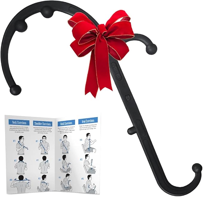 LiBa Back Massager Trigger Point Cane, Deep Tissue Back Neck Massager Black by Liba