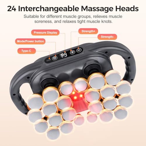 JIASHENG Massage Gun Set with 24 Heads, 9 Modes & 9 Speed Levels - Image 4