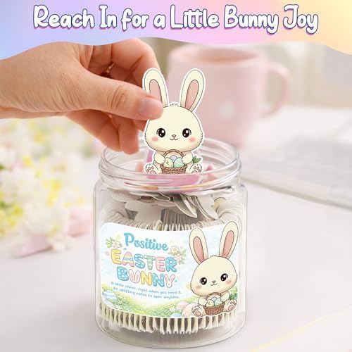 Positive Easter Bunny Jar – 60 Encouraging Affirmation Cards for Kids and Teens, Cute Easter Basket Stuffer, Inspirational Bunny Gift for Confidence, Kindness, and Emotional Support - Image 3