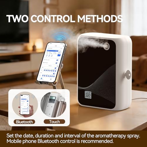 Waterless Essential Oil Diffuser-500ml Large Capacity,Smart App Control,Timer Function,Low Noise for Large Room up to 2000 sq.ft,for Home,Office,Hotel,Black-White Combo - Image 4
