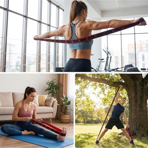Fitness Resistance Band for Stretching and Yoga, 8-Section Elastic Stretch Strap with Numbered Markings, Adjustable Training Band for Pilates, Flexibility, Home Gym Workout - Image 7