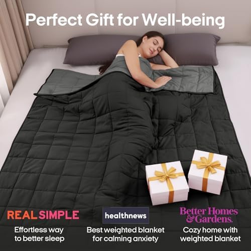 ZonLi Weighted Blanket for Adults (48"x72", 15lbs, Grey/Black) - Image 4