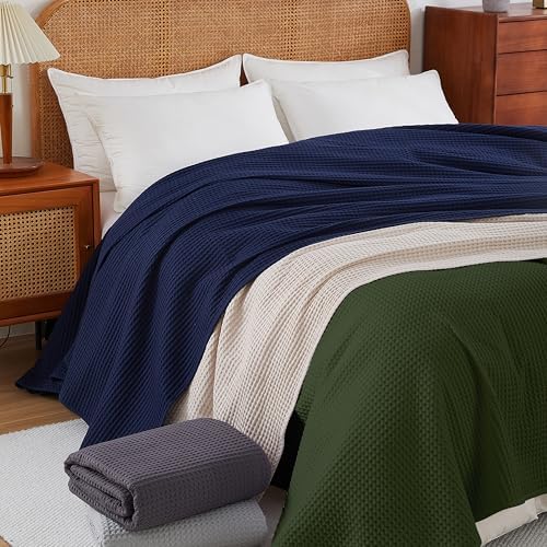 100% Egyptian Cotton Waffle Weave Throw Blanket for Bed Couch Sofa Home Decor, Soft Lightweight Bed & Couch Blanket for All Seasons (Olive Green - Throw Size - 50 * 60") - Image 6