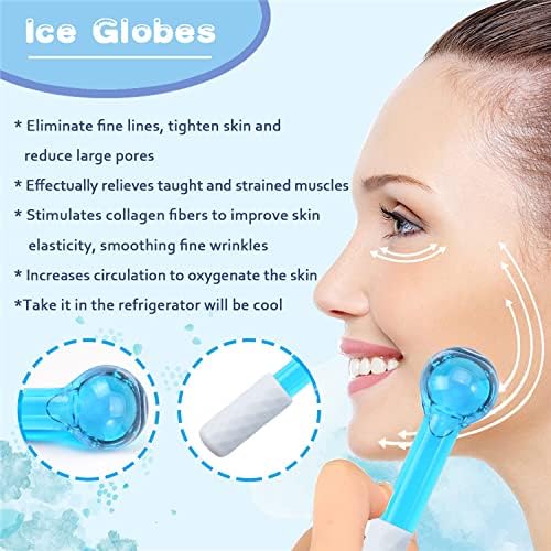 ICE Globes Small Balls for Eyes, 2 PCS Blue Facial Globes for Massage Tool, Facial Roller Cold Skin Massagers, Tighten Skin, Reduce Puffiness and Dark Circles, Enhance Circulation - Image 2