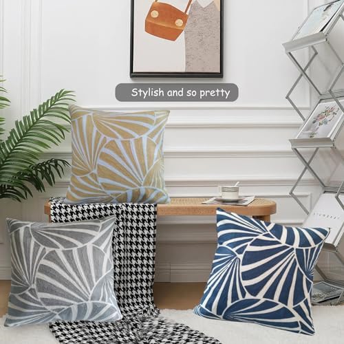 Throw Pillow Covers Gagliano Decorative Lumbar Pillow Sham Silver Grey Art Deco Fans Geometric Abstract Circles Pillowcase Gray Limestone 18"x18",Cotton Canvas 45x45cm - Image 4
