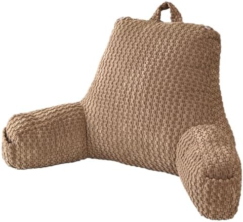 19" Back Support Pillow for Dorm Room Essentials,Khaki Corduroy,Large by Wervity