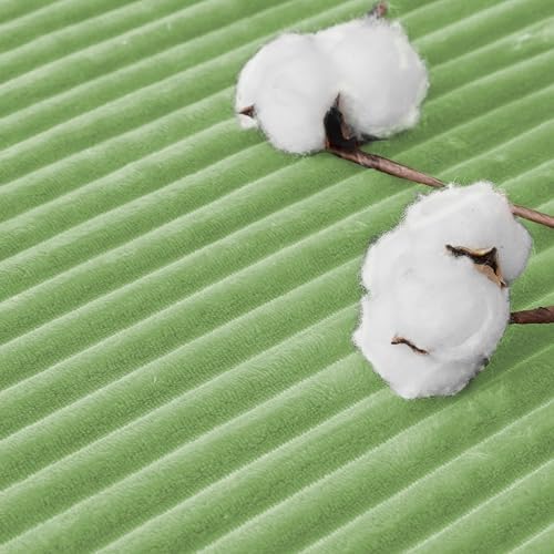 Bnuitland Fleece Throw Blanket, 300GSM Soft Warm Cozy Fluffy Throw for Babys & Pets, Stripe Pattern, All Season Sofa Bed Blanket for Home Decor, Light Green 50"x60" - Image 6