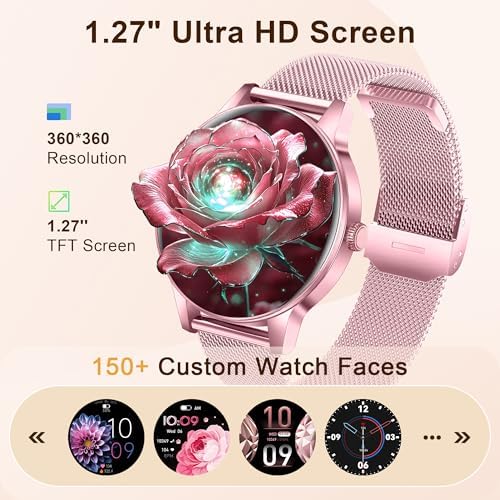 Smart Watches for Women (iPhone/Android), 3 Bands, 1.27" HD Round - Image 3
