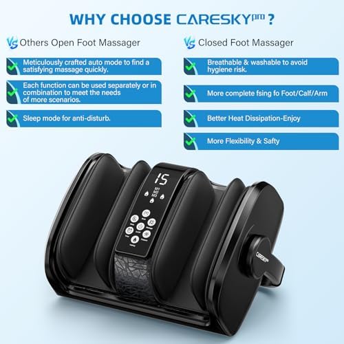 CARESKYpro HSA Store FSA Eligible Foot Massager with Heat, 3 Heating Therapy 5 Intensity, Deep Kneading Rolling for Calf-Feet-Arm Circulation, Plantar Fasciitis and Pain Relief - Image 6