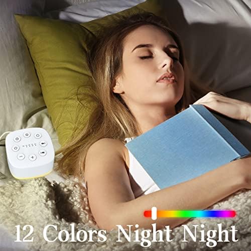 Meditation White Noise Sound Machine 30 Soothing Sounds with 32 Volume Control 12 Night Light 5 Timers Portable Sleep Machine for Travel Powered by AC or USB Sleep Therapy for Baby Kids Adults (White) - Image 3