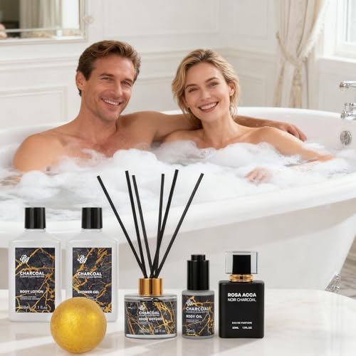 35 Pcs Gifts for Women & Men, Charcoal Bath & Body Gift Basket, Spa Baskets - Image 7