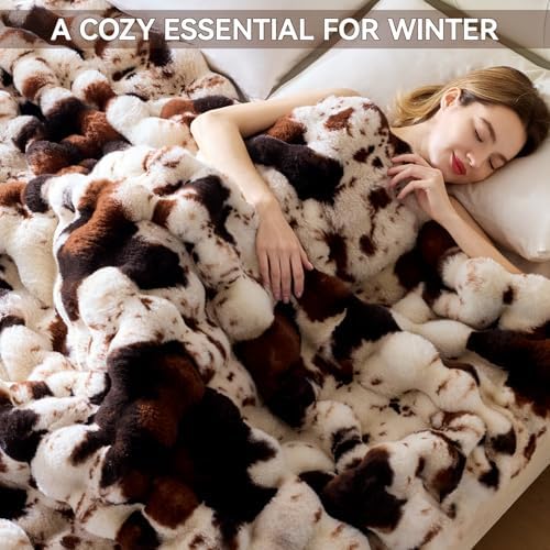 Anysay Faux Fur Throw Blanket, 1000GSM Fluffy Soft Bubble Blanket 60''*80'' - Image 5