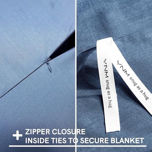 YnM Exclusive Cooling Duvet Cover for Weighted Blankets (Blue Grey, 41"x60") - Image 3