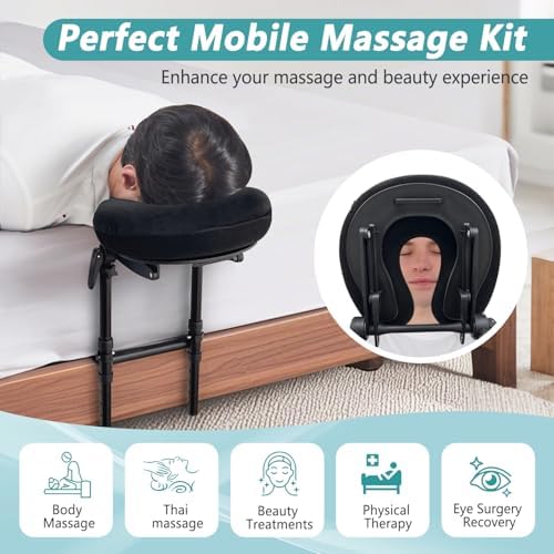 Mattress Top Massage Kit, Massage Headrest Face Pillow for Bed Mattress, Massage Face Cradle Cushion Bed Massage Head Holder, Adjustable Massage Attachment for Mattress, Eye Surgery Recovery Equipment - Image 3