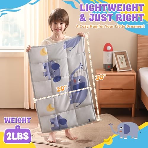 anfie Weighted Lap Pad 2 Pounds, Weighted Blanket(20"*30") Cooling Blanket for Resting,Weighted Throw Blanket for Travel Indoor Outdoor (Grey Elephant) - Image 4