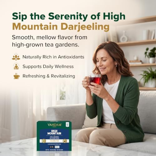 VAHDAM High Mountain Oolong Teabags(100 Count)High Grown, In Pyramid Teabag - Image 4