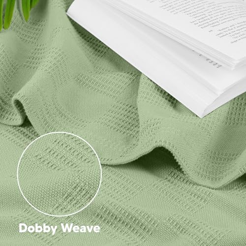 Utopia Bedding 100% Cotton Thermal Blanket Sage Green Queen, 90x90 Inches - Image 3