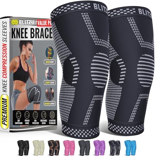 Knee Brace Men & Women, Knee Compression Sleeve Support Wrap Tendonitis S by BLITZU