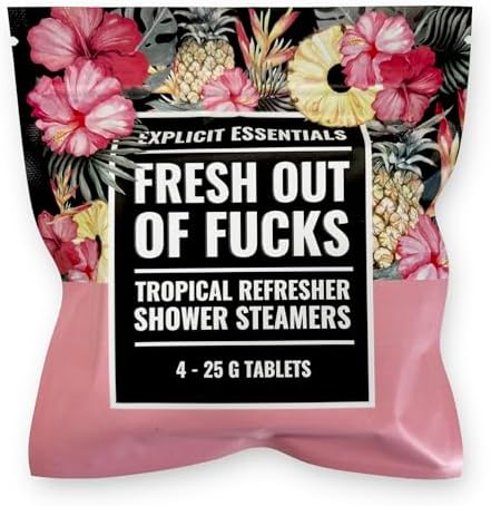 Explicit Essentials Fresh Outta F’s Shower Steamers | Tropical Hibiscus Aromatherapy Shower Steamer for Relaxation & Stress Relief | Spa Shower Tablet Gift for Self-Care, Birthdays & Holiday by ExplicitEssentials