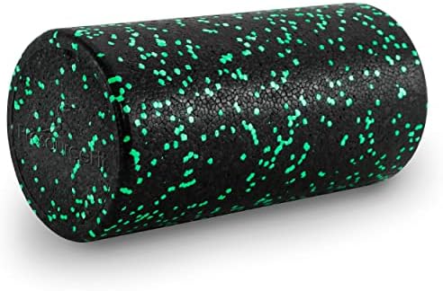 ProsourceFit High Density Foam Rollers 12 - inches long, Firm Full Body Athletic Massage Tool for Back Stretching, Yoga, Pilates, Post Workout Muscle Recuperation, Black/Green by PROSOURCE