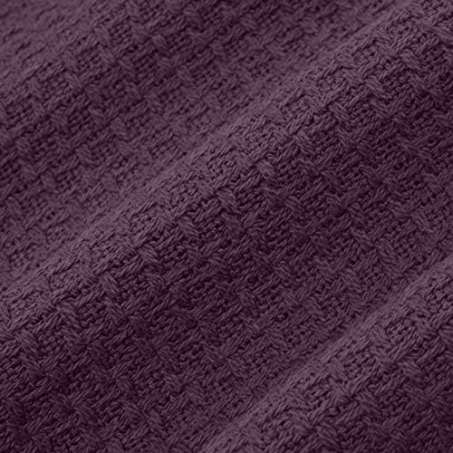 Sweet Home Collection 100% Fine Cotton Blanket Luxurious Weave Stylish Design Soft and Comfortable All Season Warmth, King, Purple (Pack of 6) - Image 3