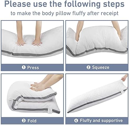 Leeden Body Pillow Insert 20 x 54 for Side Sleepers White Support - Image 6
