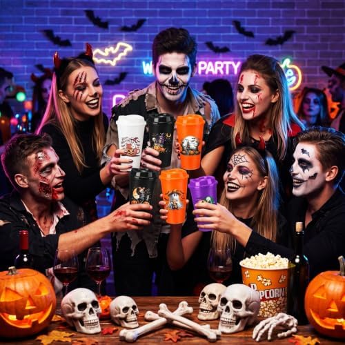 Glitopper 12 Sets/ 49 Pcs Halloween Bulk Gifts for Women, Cups and Socks - Image 4