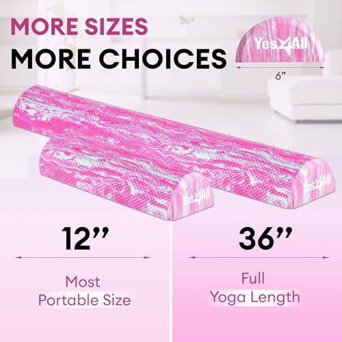 Yes4All EVA Firm Foam Roller for Stretching, Half Yoga Back Roller for Muscle Massage for Pilates, Yoga, Balance & Core Exercises - 12/36 inches - Image 3