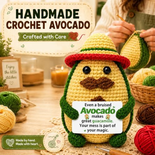 Positive Crochet Avocado Handmade Avocado Gifts for Women Men - Image 4
