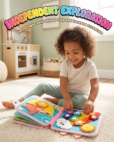 Montessori Busy Book, 8-Page Sensory Activity Toy, Rabbit - Image 3