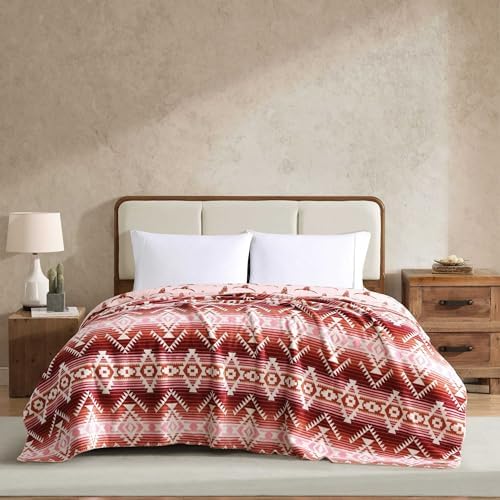 Wrangler - King Size Blanket, Super Soft & Reversible Plush Fleece Bedding, Throw Blanket for Couch or Bed (Jericho Pink) - Image 2