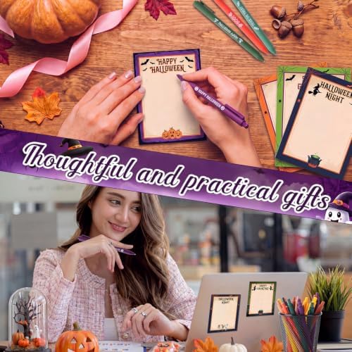 Pajean 72 Pcs Halloween Notepad and Pen Set with Ribbon Gifts - Image 5
