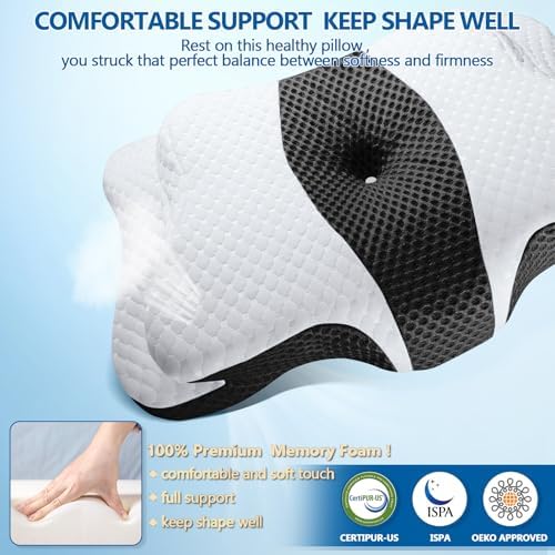 CHxxy Memory Foam Pillows, Cervical Pillow for Neck & Shoulder Pain Relief - Image 5