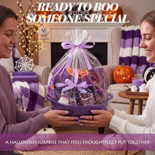 Willinglong 11 Piece Purple Halloween Boo Gift Basket, Ghost Set for Women - Image 4