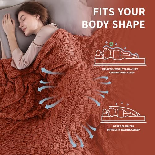 Knitted Weighted Blanket for Adult, No Beads Heavy Blanket 36"x48" 3lbs - Image 3