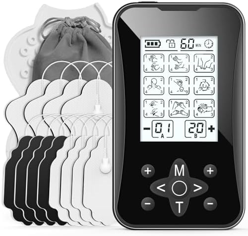 TENS Unit Muscle Stimulator 36 Modes, Rechargeable Dual Channel TENS Machine for Pain Relif Muscle Massager with 12 Premium Electrode Pads and Dust-Proof Storage Bag MH-1088 by Unknown