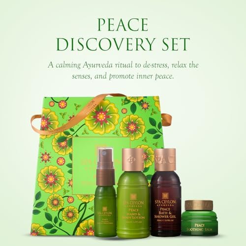 Spa Ceylon Ayurveda Peace Discovery Set - 4-Piece Natural Bath & Body Gift Set with Lavender, Lemongrass & Peppermint - Shower Gel, Body Lotion, Pillow Mist & Body Scrub - Image 6