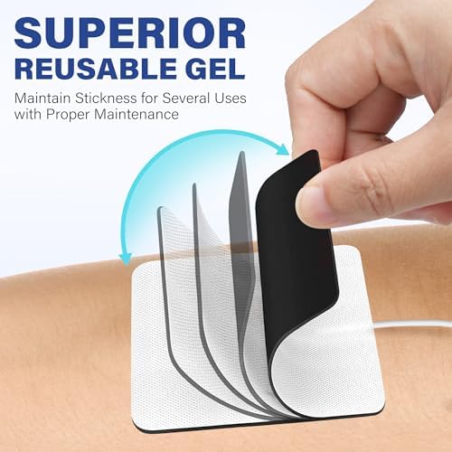 LotFancy TENS Unit Electrode Pads, 80PCS 2"x2" TENS Unit Pads for EMS Muscle Stimulator Electrotherapy, Self-Adhesive TENS Pads Replacement, Reusable and Latex-Free - Image 5