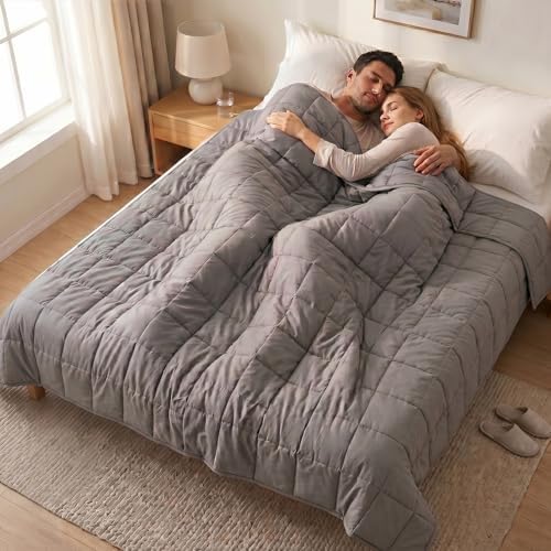 Machine Washable Weighted Blanket for Adults - Heavy Blankets for All-Season Sleeping, Cooling Soft & Breathable with Premium Glass Beads (78” x 85”｜25lbs) - Image 2