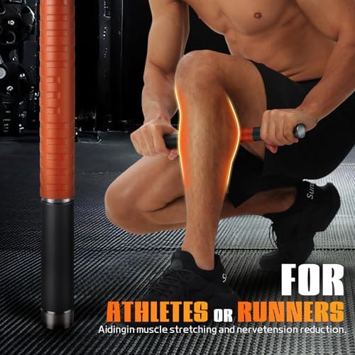Muscle Roller Stick,17" Massage Roller for Muscle Deep Tissue Orange - Image 2
