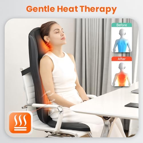 Snailax 2026 Shiatsu Neck Back Massager with Heat -Deep Kneading Massage Chair Pad,Adjustable Intensity,Full Body Massage Seat Cushion for Relaxation - Image 3