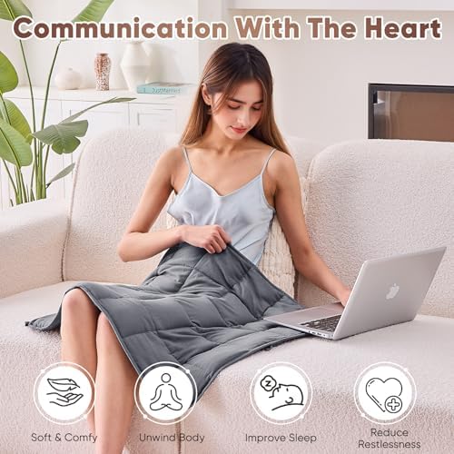 Weighted Blanket for Adults 5lbs, 29"x33", Cooling Heavy Throw Blanket, Microfiber Soft Big Blankets Weighted Comforter, Grey - Image 4