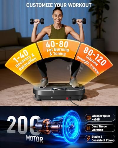 Renoj 3D Vibration Plate Exercise Machine, 200W Motor, 455lbs Capacity - Image 4