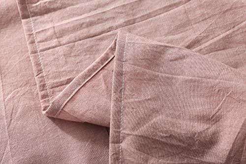 F.Y.Dreams 100% Washed Cotton Duvet Cover for Weighted Blanket 80x87 inches with 16 Ties, Zipper on Long Side/Dust Pink/Just Duvet Cover - Image 5